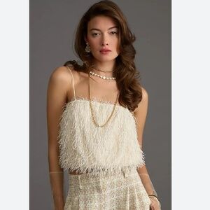 Anthropologie Sunday in Brooklyn Fringe Cami Top: Size XL